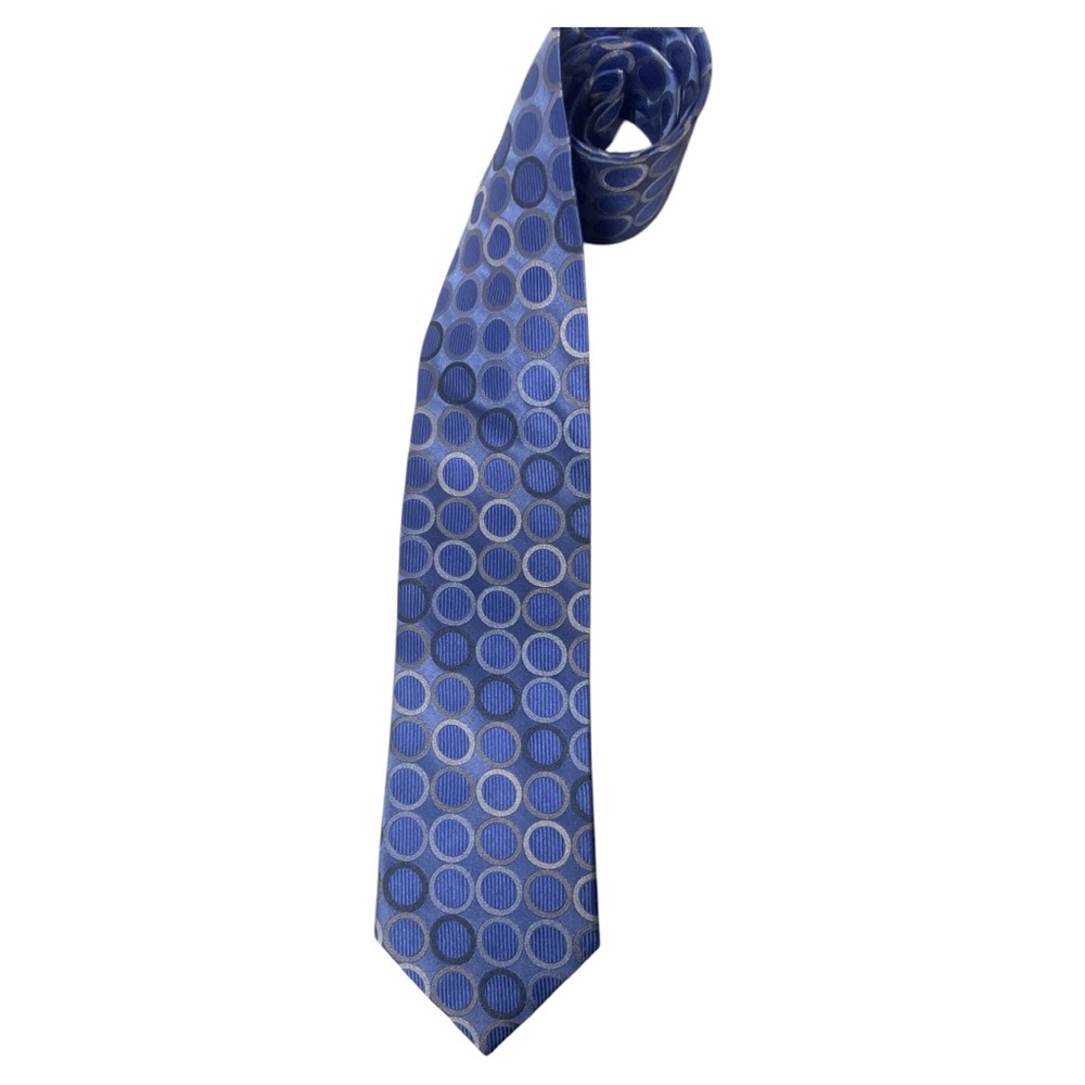 MICHAEL Michael Kors Blue Silk Tie with Circular Pattern